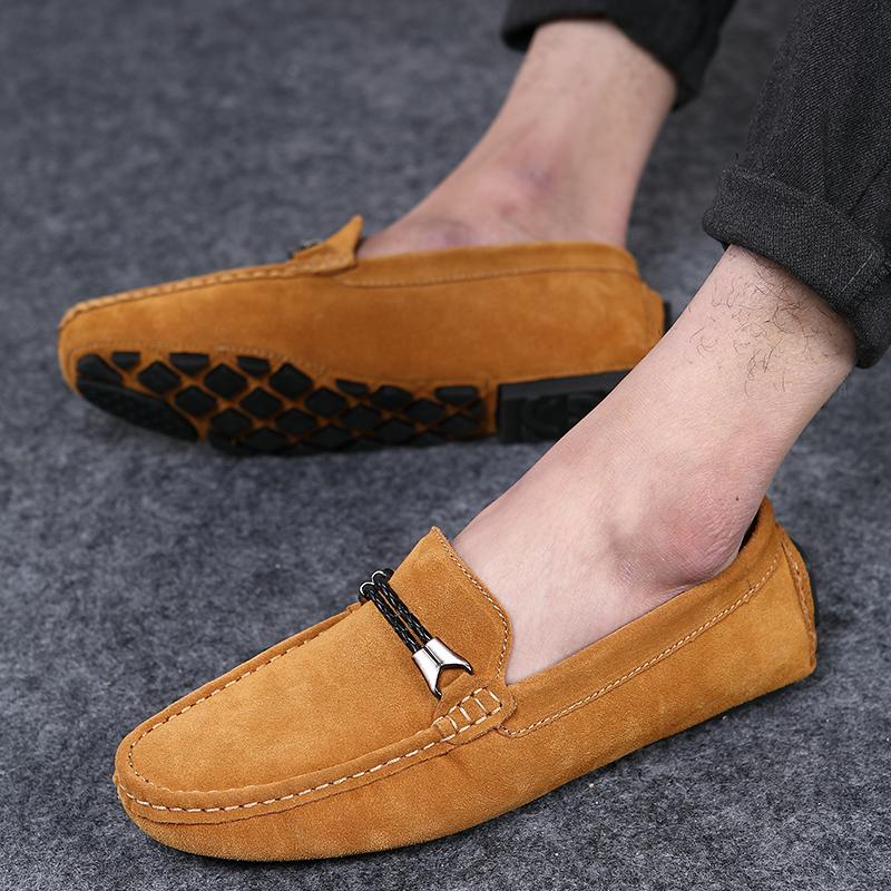 Fashion Flats Suede Loafers Leather Men's Shoes New Driving Flat Casual Style Men's Shoes Trendy Fashion Outdoor Lazy Loafers Men's Shoe
