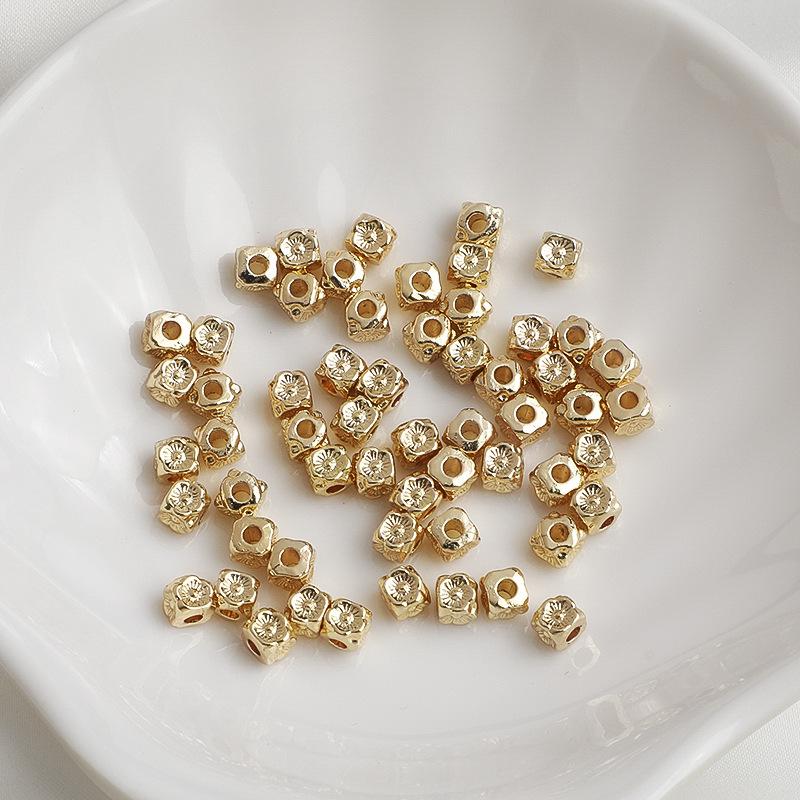 Позолоченные (14K Gold-Filled) бусины-разделители в виде цветочного колеса для браслетов и ожерелий ручной работы