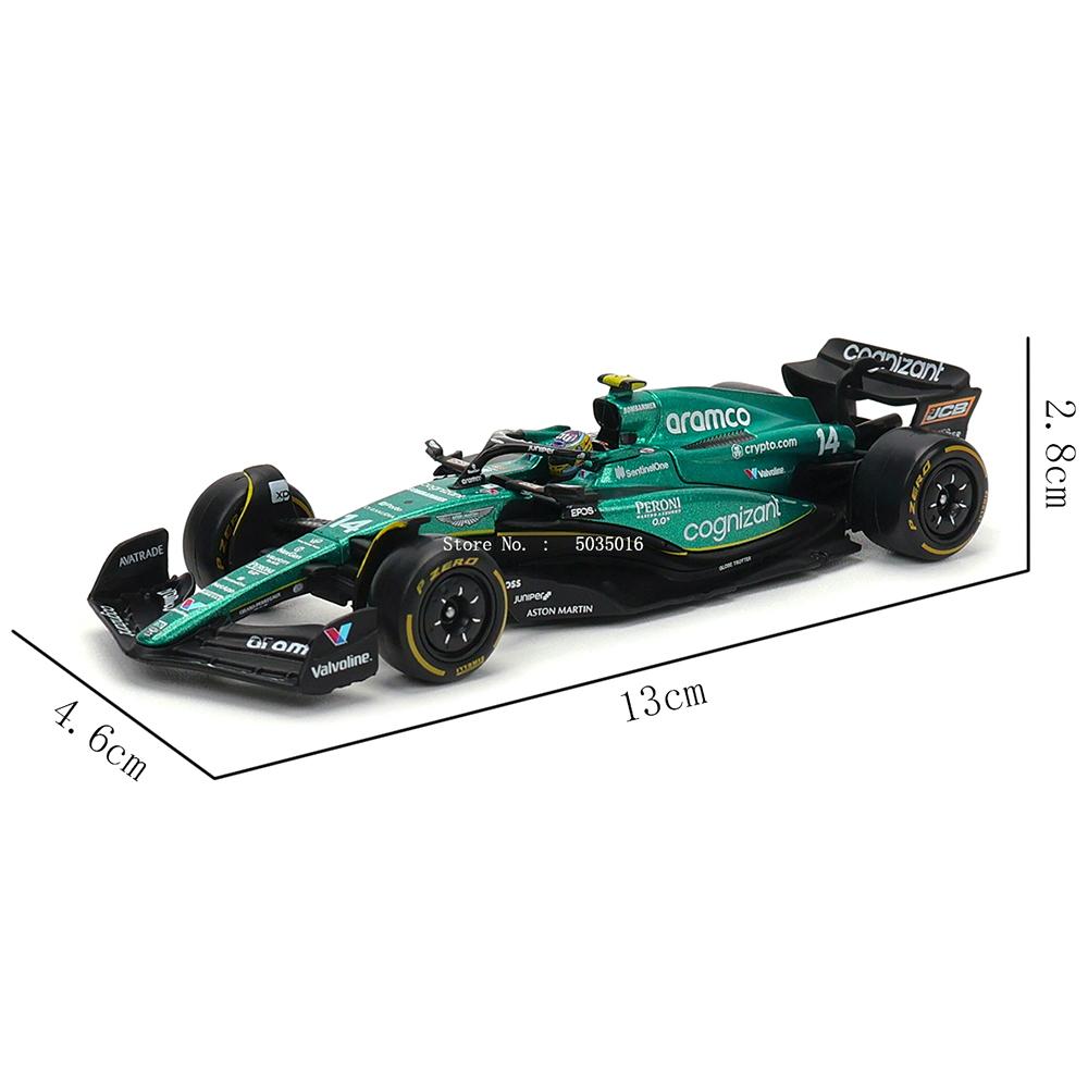 Ббураго 1:43 2023 F1 Aston Martin №14 Фернандо Алонсо №18 Лэнс Строллович Сплав Люксовая Литая Модель Автомобиля Серия Игрушек