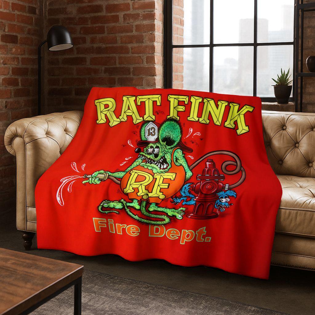 3D Бунтарский RAT FINK Автомобильный Знак Мультяшное Фланелевое Одеяло, Теплое и Уютное Мягкое Плед для Дома Спальни Кровати Дивана Покрывало для Пикника