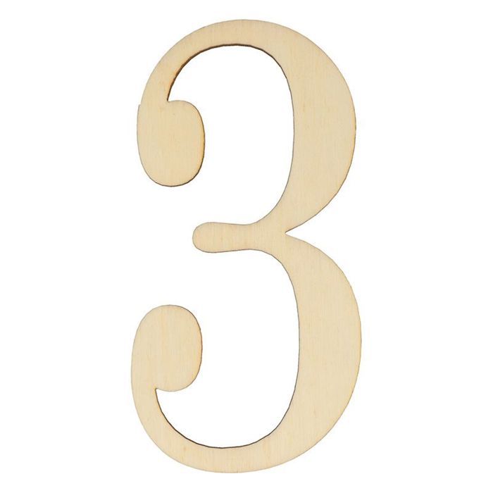 Set of 12 Wooden Numbers - ARTEMIO - 10 Cm - Unvarnished FSC - Table Decoration - Mixed