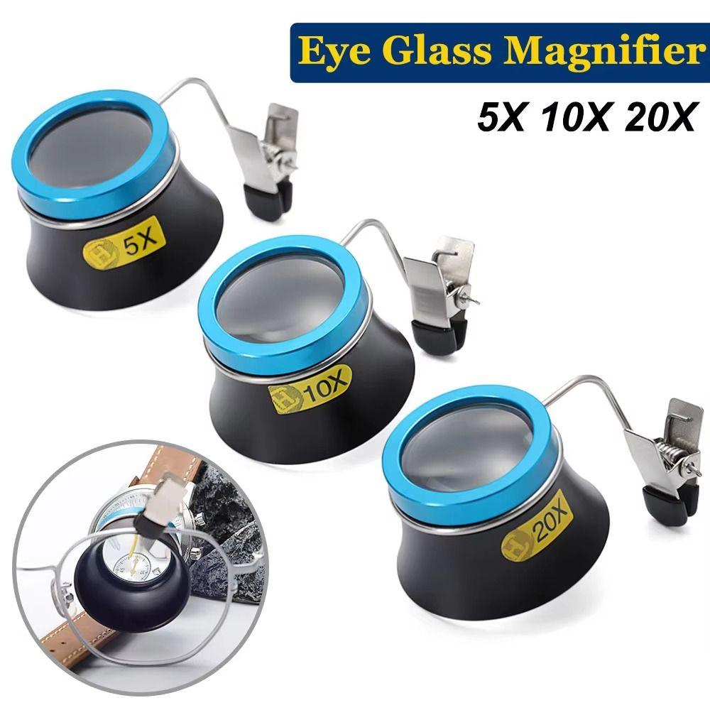 1Pcs 5X 10X 20X Eyeglass Magnifier Eye Loupe Portable Eyepiece Process Operation