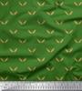 Green Japan Crepe Satin Fabric Brush Stroke Abstract Print Fabric by Metre 42 Inch