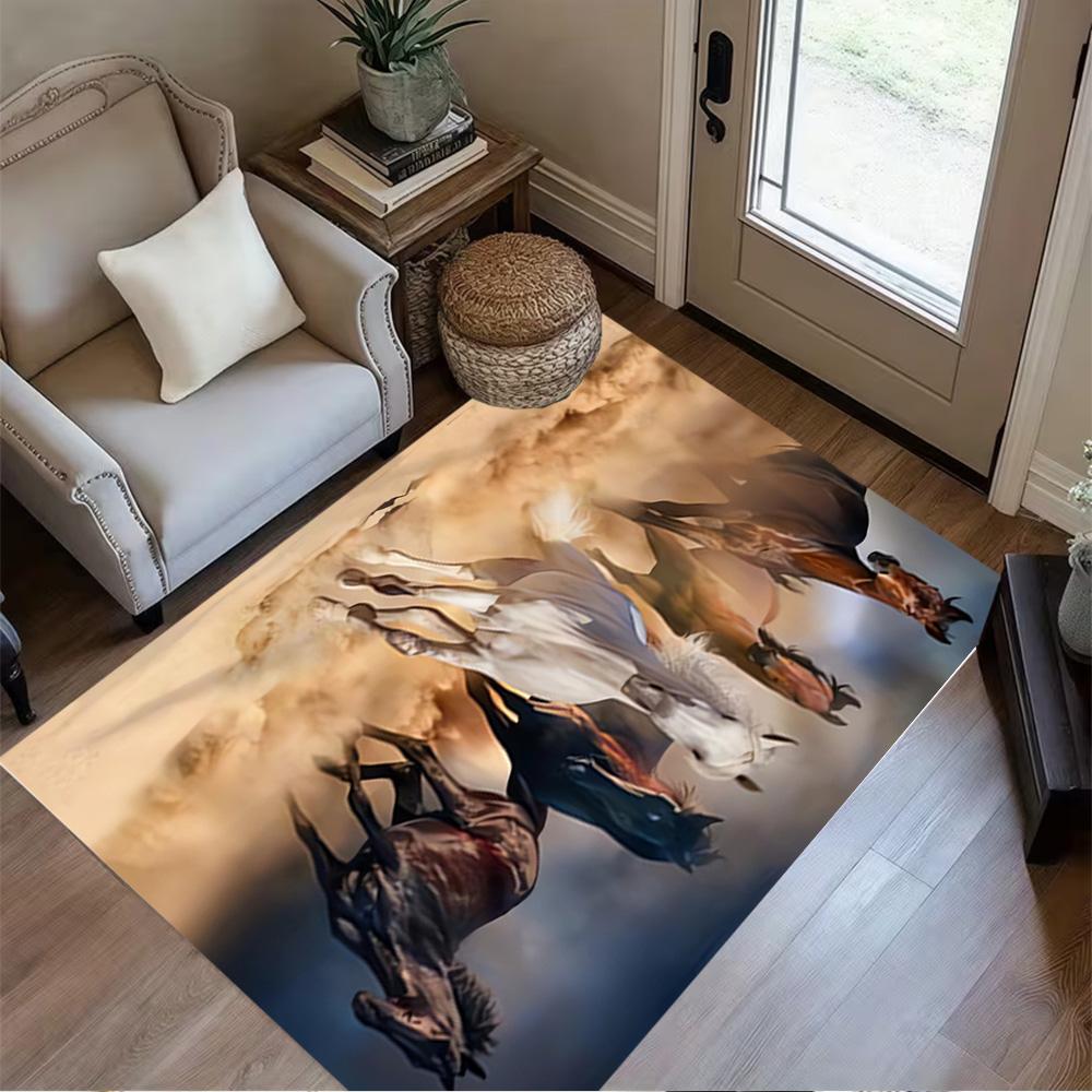 1pc Home Carpet with floral design rug non slip for office decor and bedroom gift ideas