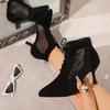 Мода Новинки Туфли на высоком каблуке Женские сандалии Дизайнерская обувь для женщин 2025 Ботильоны для женщин Хаки Черные Botas Mujer Bottines