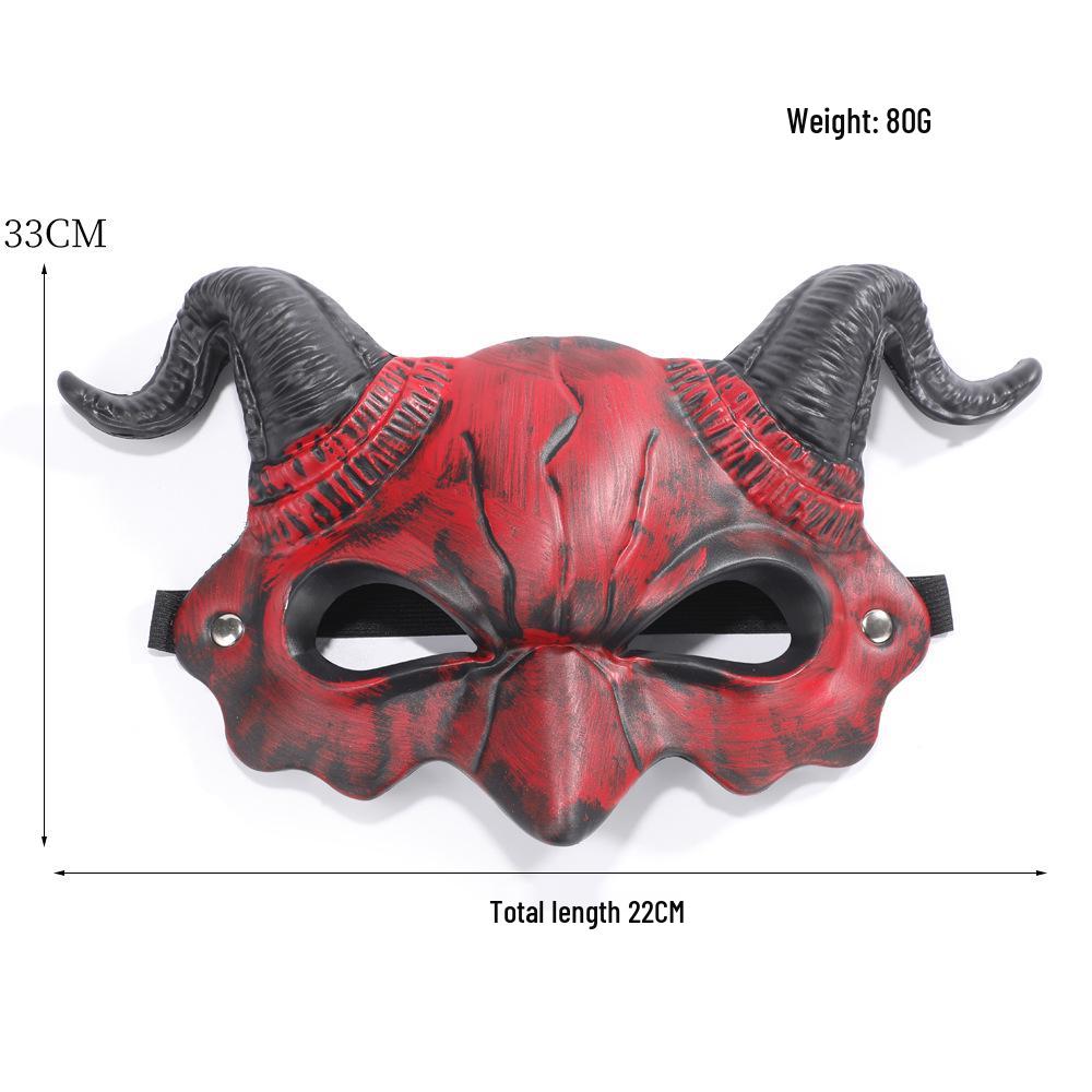 Halloween PU Ram Horn Devil Mask for Masquerade & Cosplay