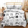 Милый Животный Котенок Трехкомпонентный 3D Цифровая Печать Пододеяльник Наволочка Постельное Белье