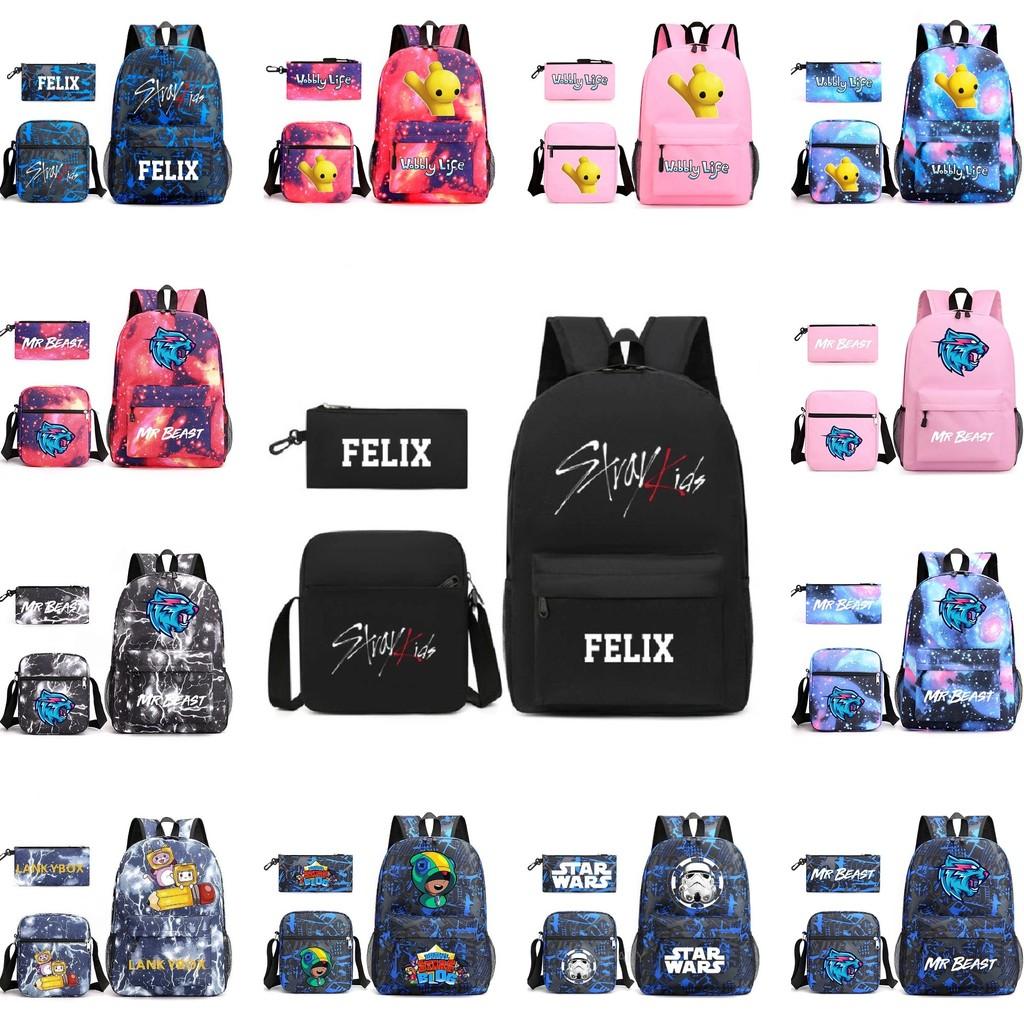 Школьный рюкзак Brawl Stars Набор из трех предметов Мультяшные сумки для хранения Подарок Детям