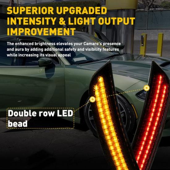 4X Smoked Front Rear LED Side Bumper Marker Lights For Dodge Charger 2015-