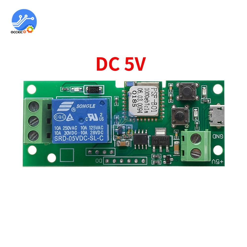 DC 5V 7V-32V 1 Channel WiFi Remote Control Relay Switch Module Supports 433MHZ Remote Control For EWelink APP System