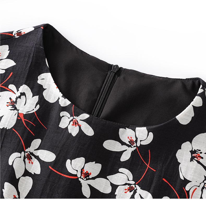Nanyou Лен Tencel Платье миди с завязкой на талии, с коротким рукавом, элегантное женское для отпуска