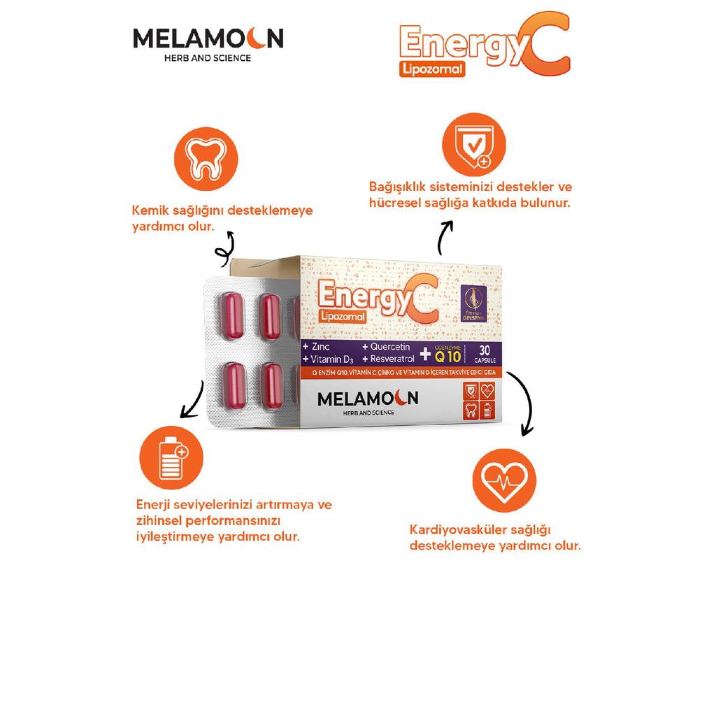 Липосомальная добавка Energy C, содержащая витамин C и коэнзим Q10 - 30 Капсул