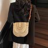 Большая плетеная соломенная модная сумка-клатч через плечо, летняя пляжная плетеная ручной работы, вместительная сумка-кроссбоди для повседневного наряда CLE