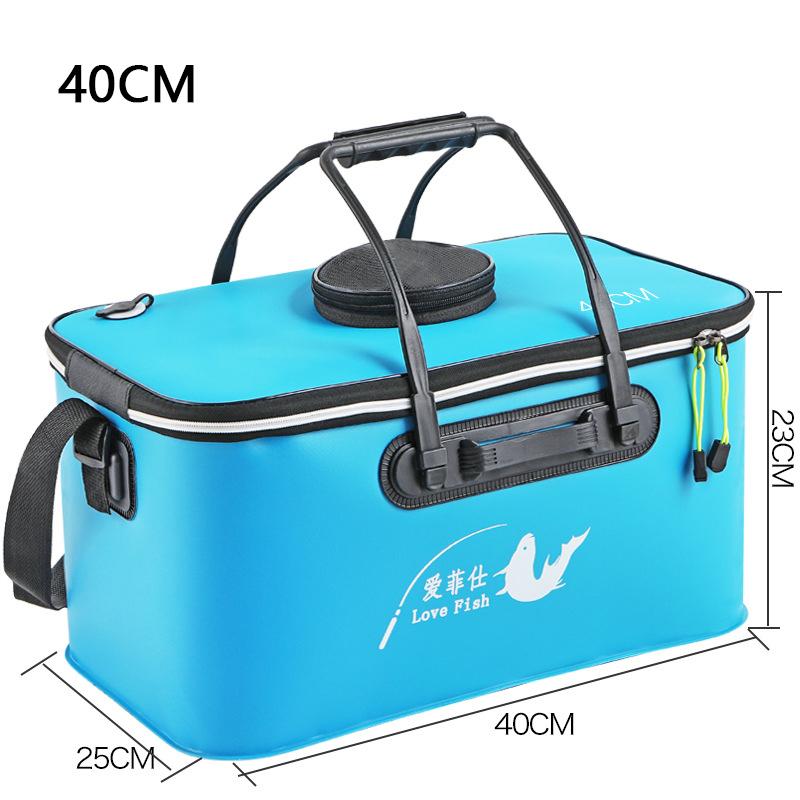 Foldable Wear-resistant Waterproof EVA Fishing Barrel Fishing Box Tools Box Optional Rechargeable Oxygen Pump 30cm/35cm/40cm/45cm/50cm Size Choices