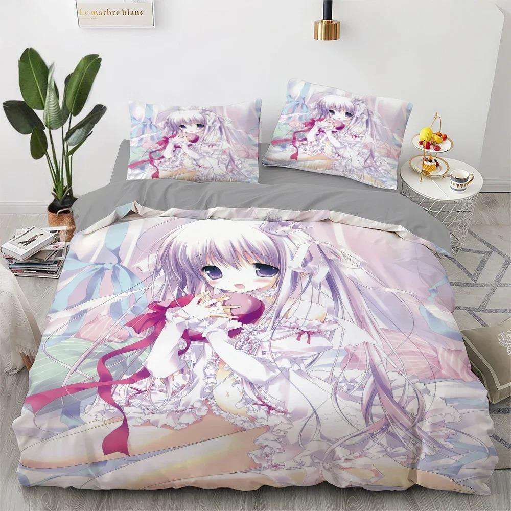 Комплект постельного белья Anime kawaii Япония Аниме loli Пододеяльник Детская спальня Мультфильм 3D Печатный пододеяльник Подарок в спальню