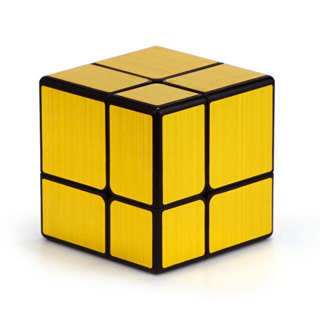 QiYi Mirror 2x2 Magic Cube Puzzle Speed ​​Magic Cube Золотая/Серебряная наклейка Кубик Игрушки для детей