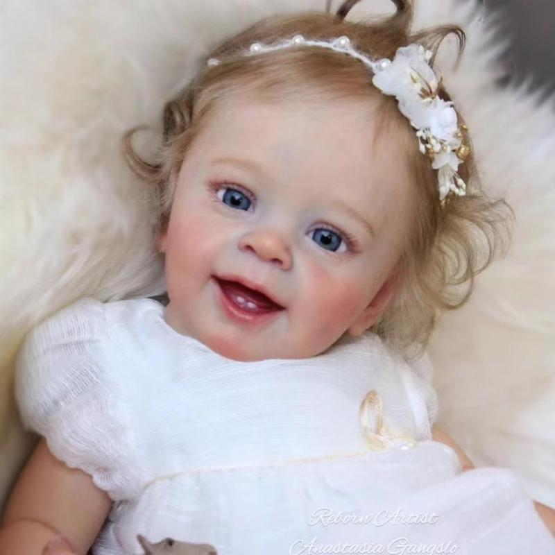 60 см реалистичная кукла-реборн Янник реалистичное мягкое тканевое тело новорожденная кукла милая девочка с вьющимися волосами куклы-реборн для детей от 3 лет