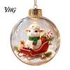 Christmas Gift Embellishments Glowing Story Ornament, Light?Up Mini Holiday Scene Hanging Ball with Warm Party Favors LED Light, Clear Plastic