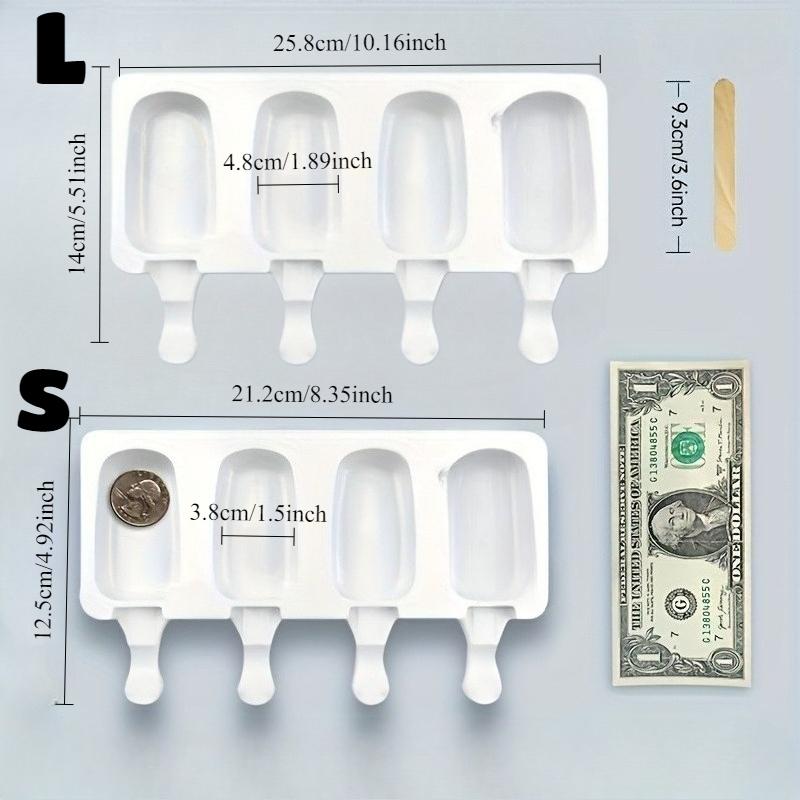 Силиконовая форма для мороженого Домашний аппарат для эскимо Многоразовая форма для кубиков льда DIY Домашний десерт Морозильная камера Форма для изготовления льда С палочками