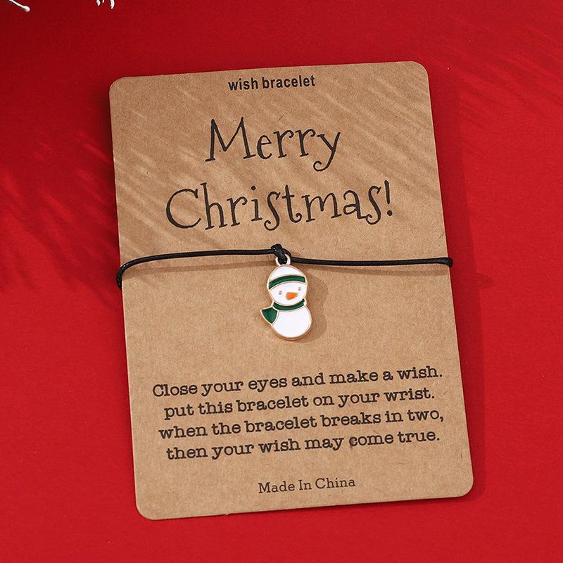 Модный рождественский браслет-открытка - Персонализированная черная веревка с креативным дизайном символа