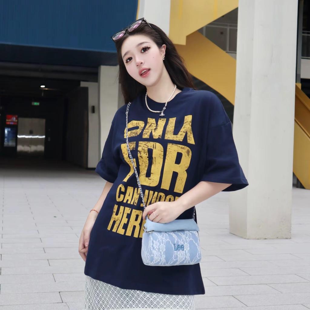 New Lee Fabric Handbag, Shoulder Bag, Crossbody Bag Large Size Women's Blue LE250038L-501