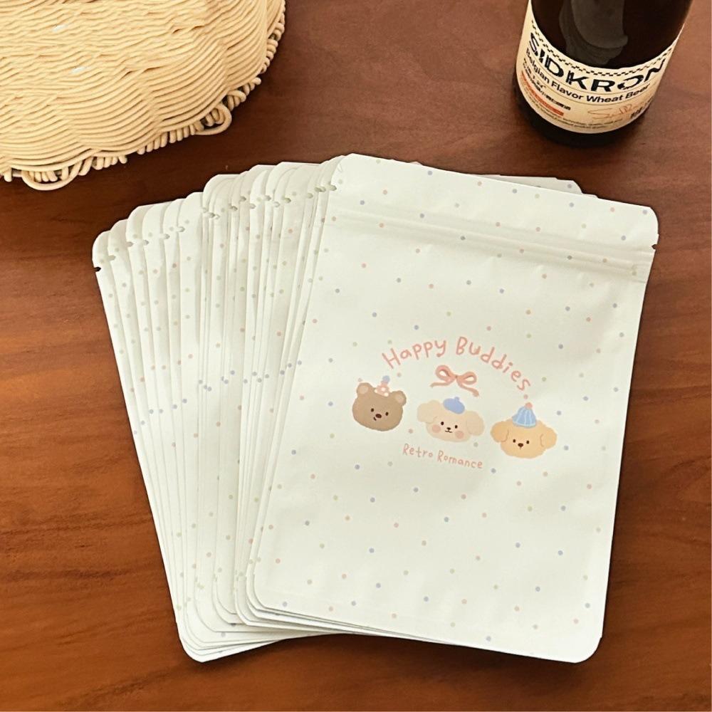 20/50Pcs Self Adhesive OPP Gift Pouch Cute Bear Kpop Card Bag New Biscuits Candy Bags Bread Toast