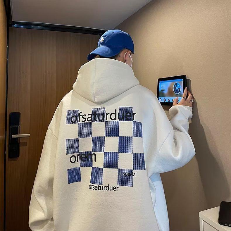 Мужская толстовка с капюшоном в стиле Гонконга большого размера — модная американская толстовка для весны и осени