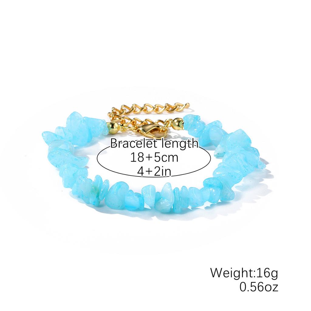 Простота Очаровательные Ювелирные Изделия Подарочные Аксессуары Цепочка Натуральный Гравий Бусины Браслет Браслеты Унисекс Кристалл Богемия