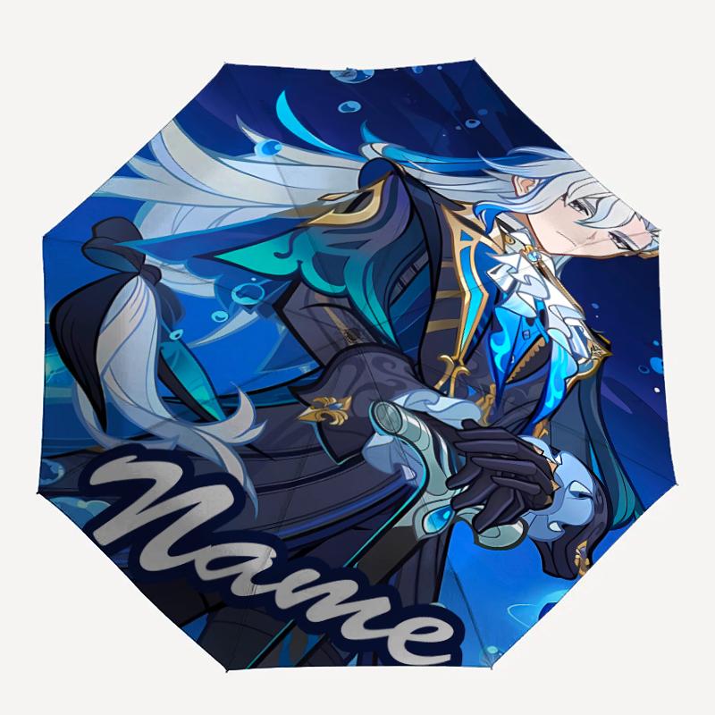 Personalized Name Genshin Impact Print Umbrella - Automatic Open/Close, Eight-Rib Durable Frame, Automatic Folding Umbrella