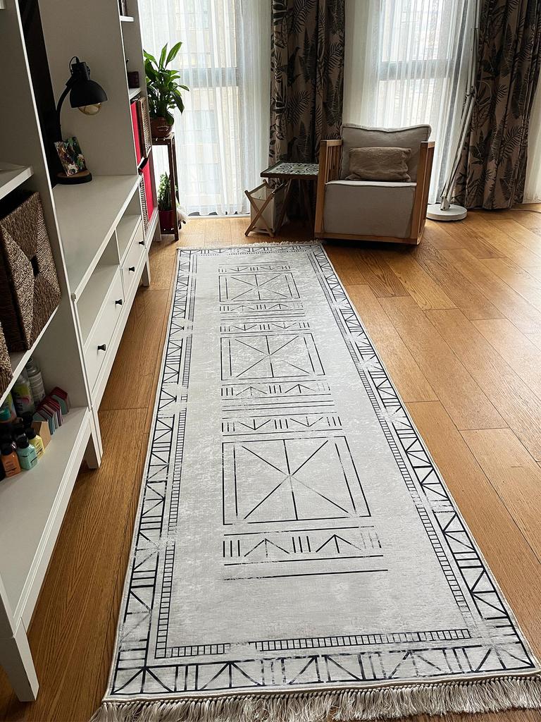 EPeddler Home Современный античный хеттский узор Цифровая печать Моющаяся нескользящая точечная основа с бахромой Новое поколение ковров для гостиной, прихожей, спальни и напольного коврика