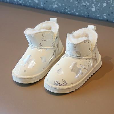 Детская хлопковая обувь, зимние противоскользящие зимние сапоги с плюшевой изоляцией, хлопковые сапоги на плоской подошве с героями мультфильмов