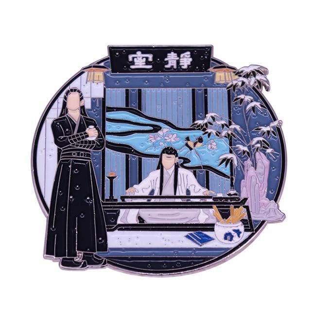 Броши Mo Dao Zu Shi, эмалированная булавка «Неукротимый», «Grandmaster of Demonic WeiWuxian», сумка, одежда, булавка на лацкане, значок, ювелирные изделия