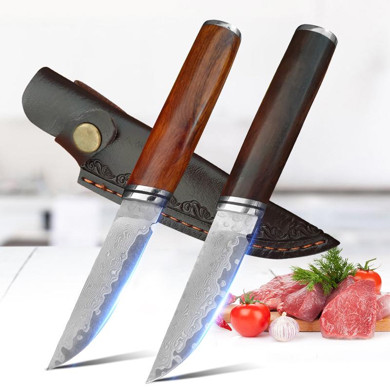 Кухонный нож из дамасской стали, нож для разделки мяса, нож для разделки овощей и фруктов, нож для резки рыбы, кухонные принадлежности