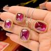 Autumn And Winter Jewelry Simulation Red Corundum Sugar Tower Retro Pendant Set 12 * 16-10 * 12