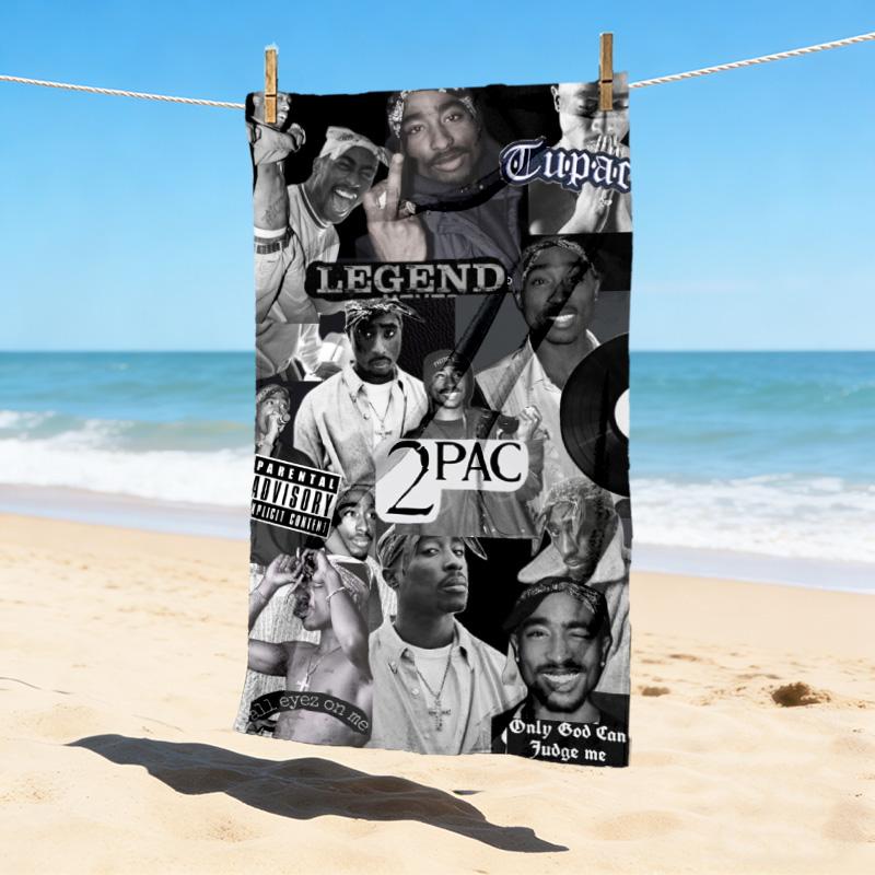 Tupac Collage Stylish Digital Printing Beach Towel Quick Drying Absorbent Blanket For Beach Pool Gym Travel Christmas Gift C9211166