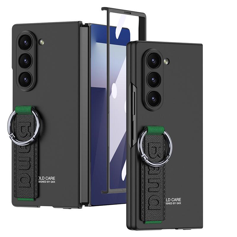 Тонкий чехол-ремешок на запястье Samsung Z Fold 7 с пленкой и кольцом для пальца