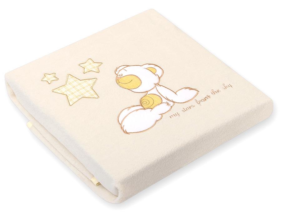 Fleece blanket for babies - Carlo - Teddy bear with stars, cream
