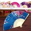 Chinese Japanese Style Silk Fan Folding Fan Wedding Fan Art Gifts Dance Hand Fan Vintage Bamboo Folding Hand Held Flower Fan