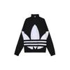 adidas Оригинальный спортивный топ с большим трилистником, ночной морской, на молнии, ретро спортивная куртка, мужские топы, черный FM9892