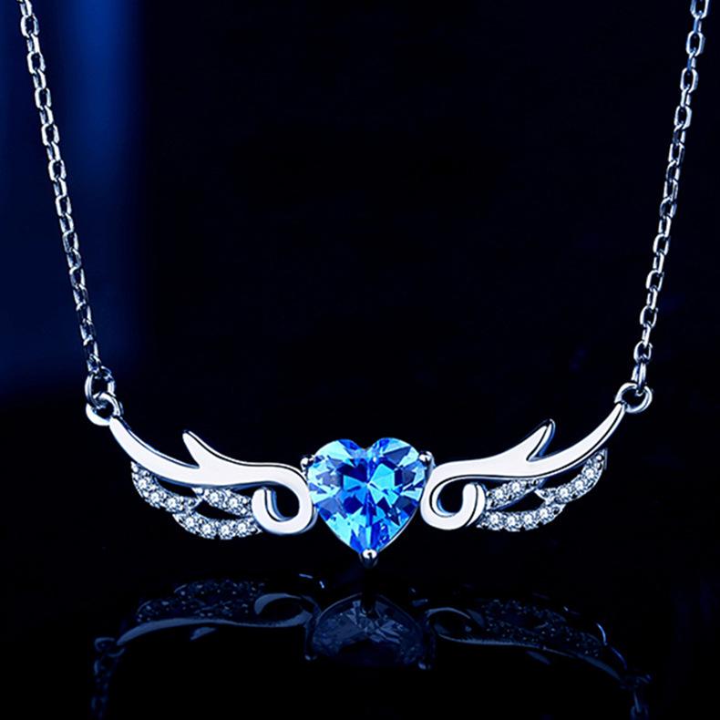 Ожерелье с крыльями ангела, женская мода, температура, индивидуальность, универсальный кулон, ожерелье с ключицей