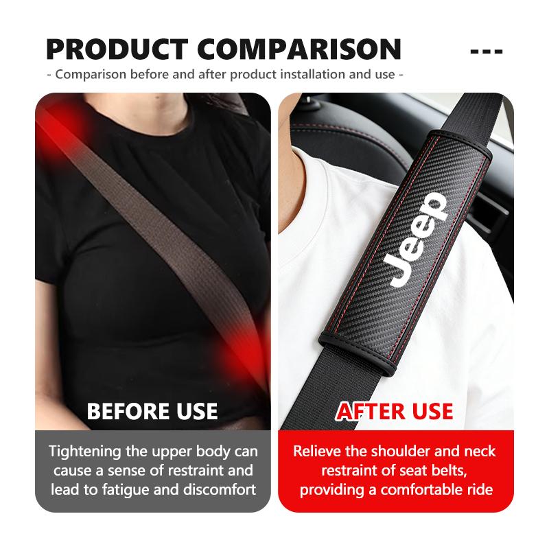 APK6 Car Belt Carbon Fiber Shoulder Protector Pad Accessories For Jeep Grand Cherokee Patriot Renegade Compass Wrangler