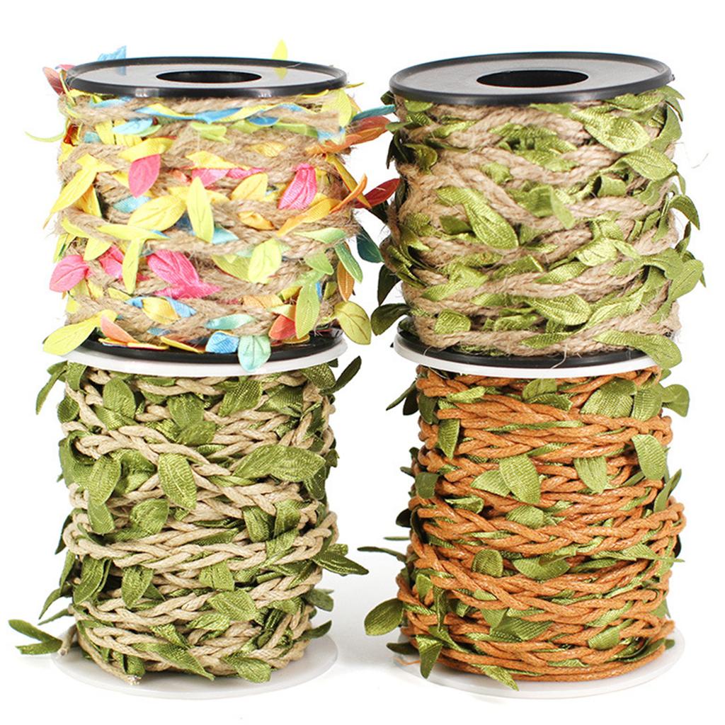 Натуральный шпагат 32,8 фута Искусственная лоза Лист Веревка Джутовая веревка для подвешивания Упаковка Свадебное украшение Садоводство