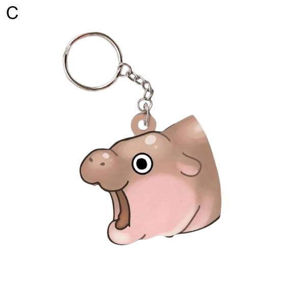 Брелок в виде бегемота, брелок в виде бегемота для любителей бегемотов, акриловая подвеска для школьной сумки на плечо