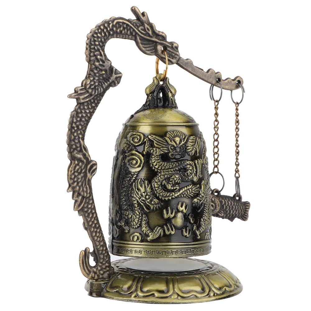 Hand Carved Dragon Lock Bell Bronze Carved Dragon Bell Vintage Dragon Bell Home Decor