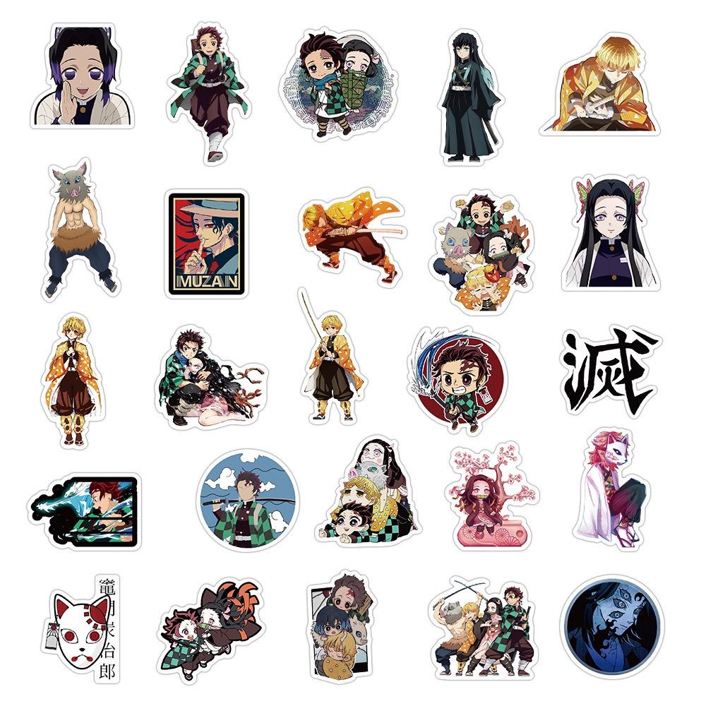 50-piece Unique Japanese Anime "demon Slayer" Graffiti Stickers For Personalizing Luggage Skateboards And Notebooks Durable Stickers