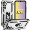 Protective Case - BOOLING - for Samsung Galaxy A15 - Rigid Shockproof - Silver - 360° Stand