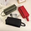 Solid Color Pencil Case Oxford Cloth Stationery Storage Pouch Creative Pen Bag  Students