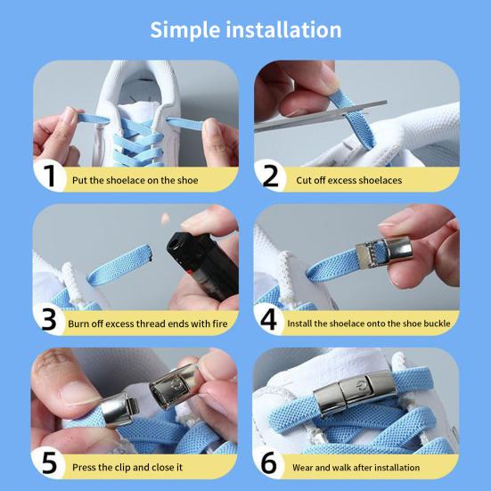 2 шт. шнурки для обуви с застежкой без завязок, креативные эластичные шнурки с застежкой и пряжкой, аксессуары для обуви