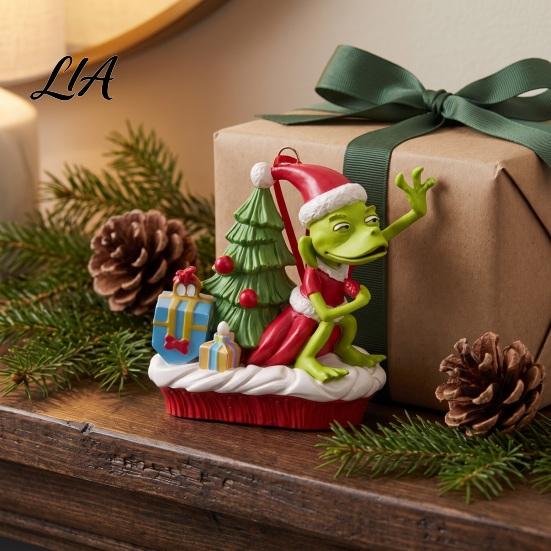 Lightweight Seasonal Hanging Decor Green Elf Christmas Ornament, Flat Acrylic Tree Pendant Atmosphere Room Decoration for Car Mirror Backpack, Festive