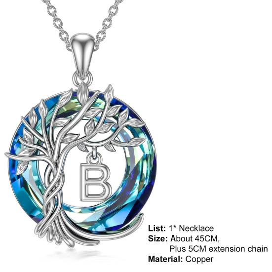 Female Necklace Electroplating High Gloss Wear-resistant Chic A-Z Pendant Tree of Life Women Necklace for Vacation